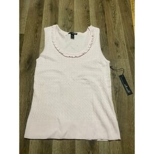 Willi Smith Tank Top, Women's Size XL, Pink, Scoop Neck, Knitted, NWT